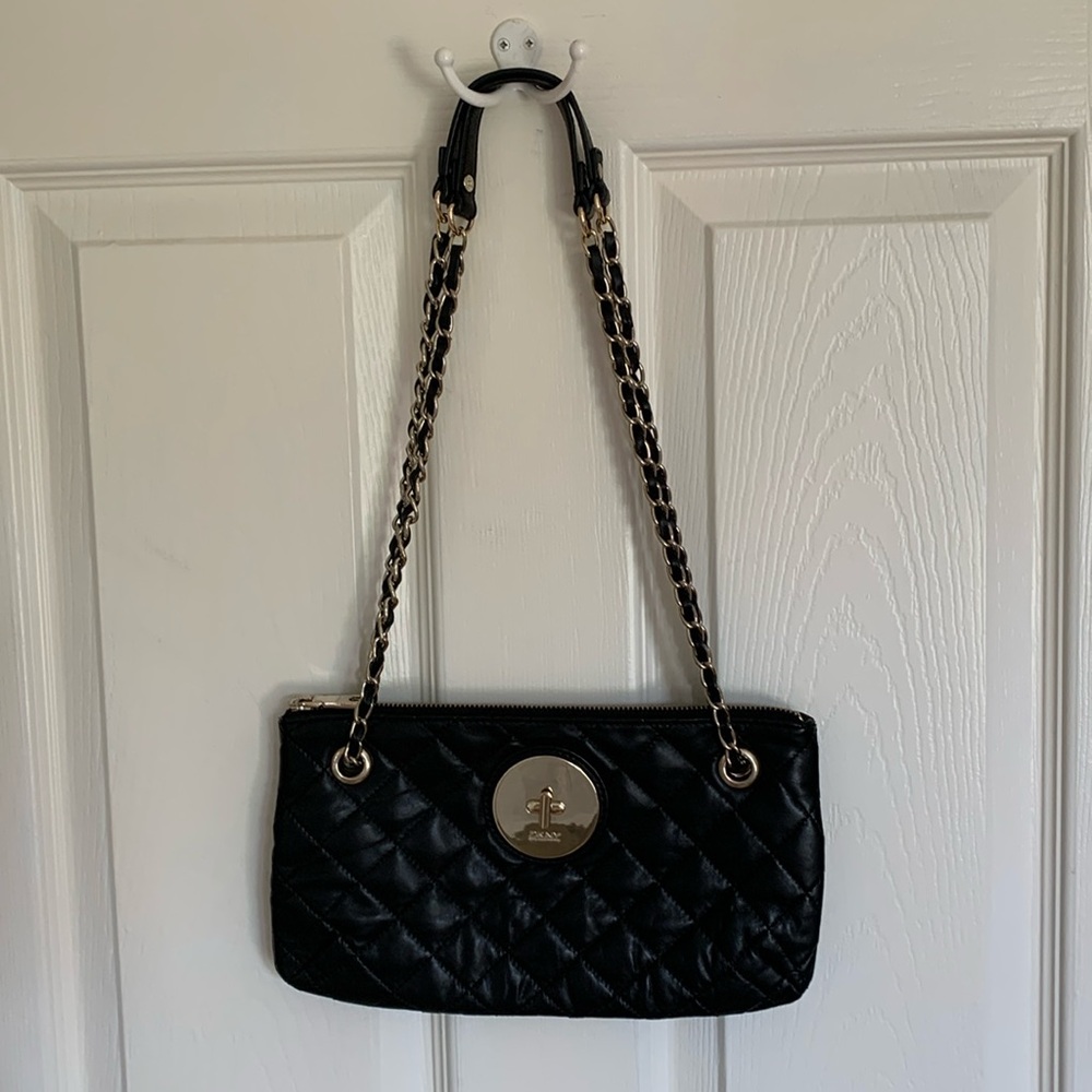 Donna Karen Quilted Leather Chain Strap Purse